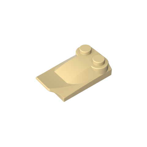 Gobricks,Wedge Curved 2 x 3 x 2/3 Two Studs, Wing End,47456