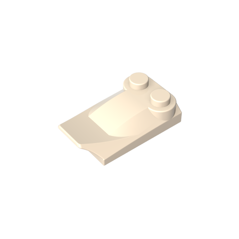 Gobricks,Wedge Curved 2 x 3 x 2/3 Two Studs, Wing End,47456
