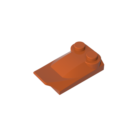 Gobricks,Wedge Curved 2 x 3 x 2/3 Two Studs, Wing End,47456