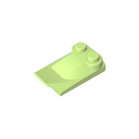 Gobricks,Wedge Curved 2 x 3 x 2/3 Two Studs, Wing End,47456