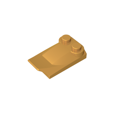 Gobricks,Wedge Curved 2 x 3 x 2/3 Two Studs, Wing End,47456