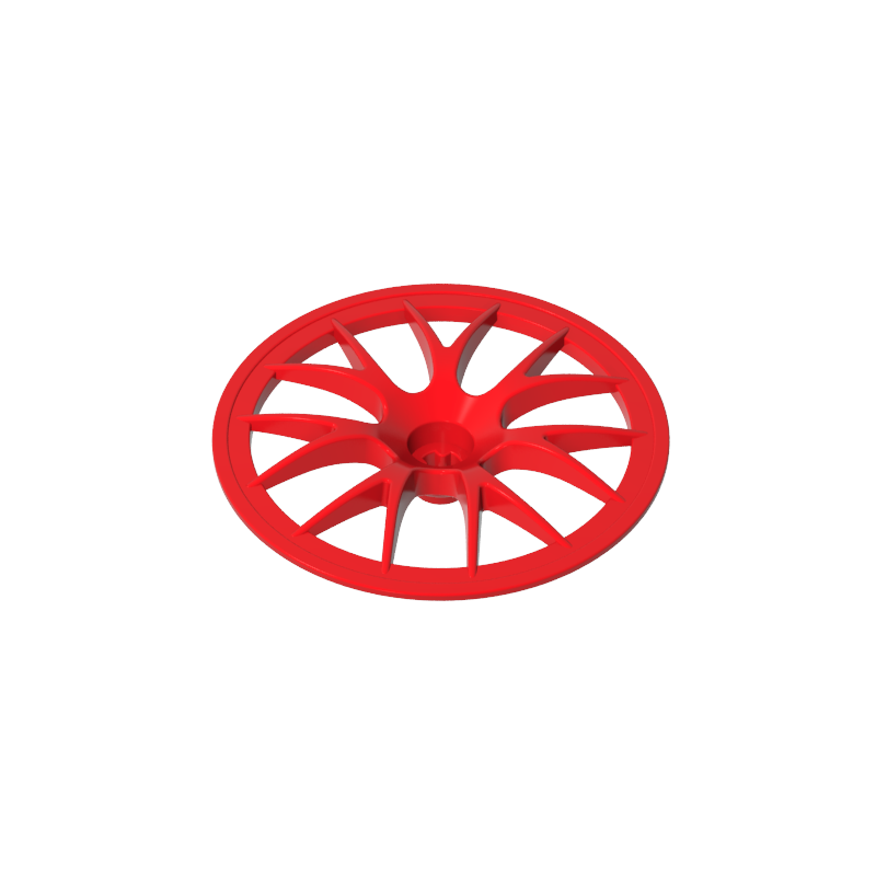 Gobricks,Wheel Cover 7 Spoke with Axle Hole - 56mm D. [Fits 44772],58088