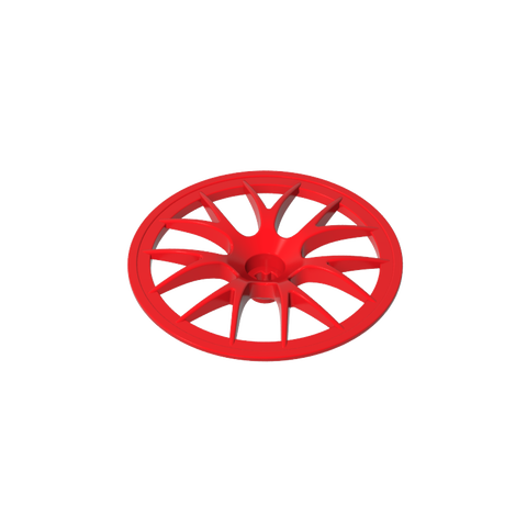 Gobricks,Wheel Cover 7 Spoke with Axle Hole - 56mm D. [Fits 44772],58088