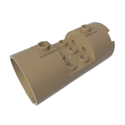 Gobricks,Cylinder 3 x 6 x 2 2/3 Horizontal Open Studs,30360,93168