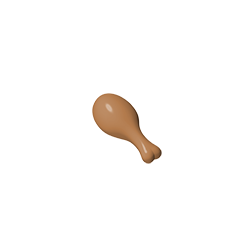 Gobricks,Food Turkey Drumstick [Short] - 20 mm Opening,33057