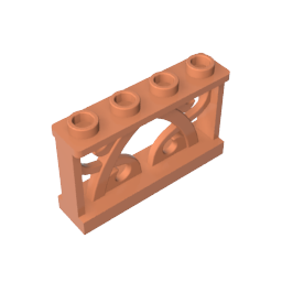 Gobricks,Fence Ornamented 1 x 4 x 2 with 4 Studs,19121
