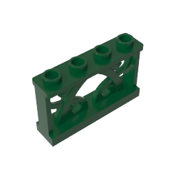 Gobricks,Fence Ornamented 1 x 4 x 2 with 4 Studs,19121