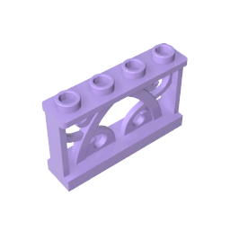 Gobricks,Fence Ornamented 1 x 4 x 2 with 4 Studs,19121
