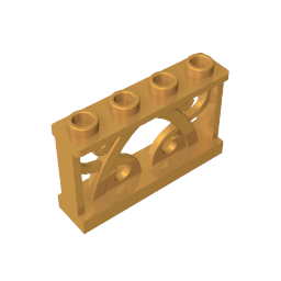 Gobricks,Fence Ornamented 1 x 4 x 2 with 4 Studs,19121