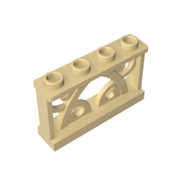 Gobricks,Fence Ornamented 1 x 4 x 2 with 4 Studs,19121