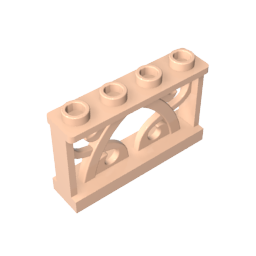 Gobricks,Fence Ornamented 1 x 4 x 2 with 4 Studs,19121