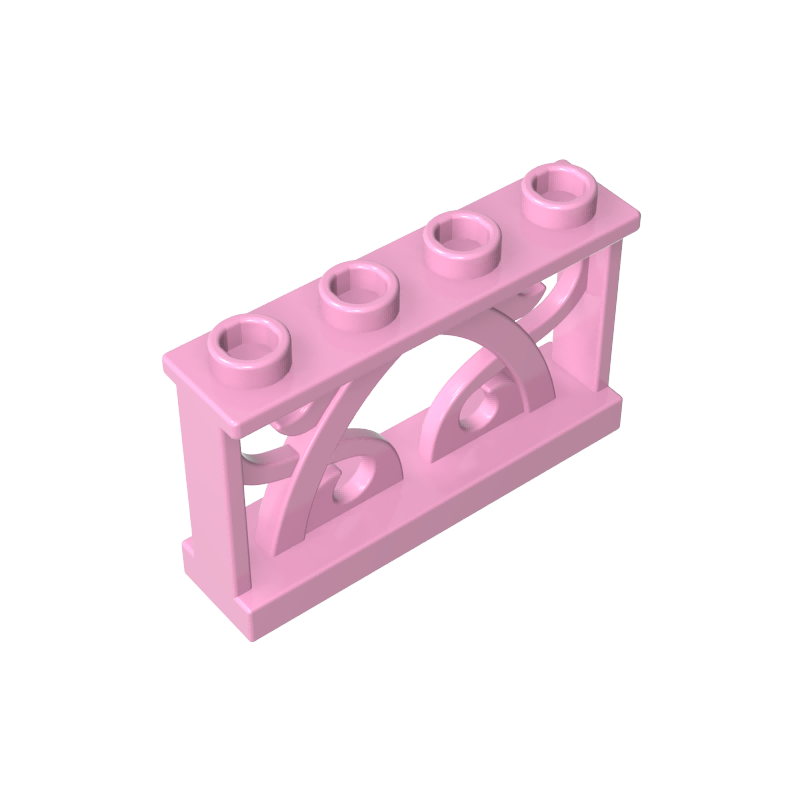 Gobricks,Fence Ornamented 1 x 4 x 2 with 4 Studs,19121