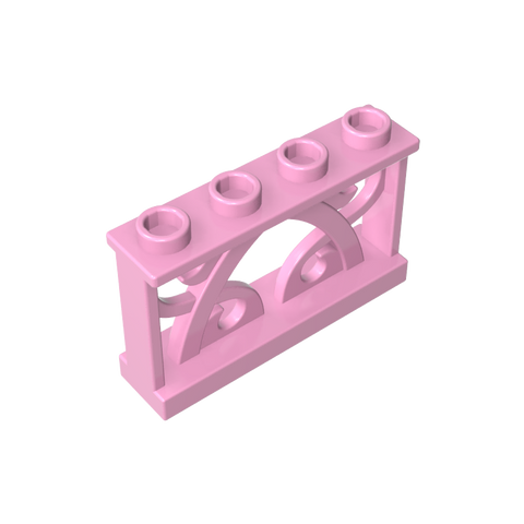 Gobricks,Fence Ornamented 1 x 4 x 2 with 4 Studs,19121
