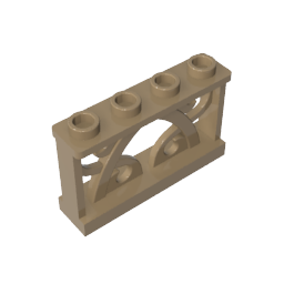 Gobricks,Fence Ornamented 1 x 4 x 2 with 4 Studs,19121