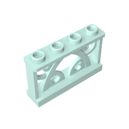 Gobricks,Fence Ornamented 1 x 4 x 2 with 4 Studs,19121