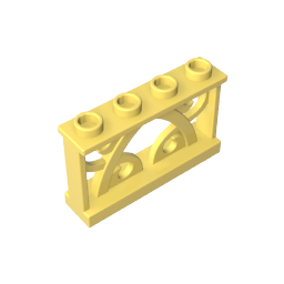 Gobricks,Fence Ornamented 1 x 4 x 2 with 4 Studs,19121