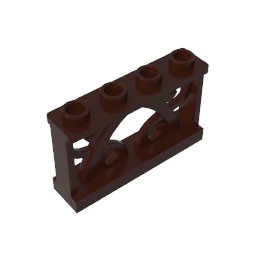 Gobricks,Fence Ornamented 1 x 4 x 2 with 4 Studs,19121