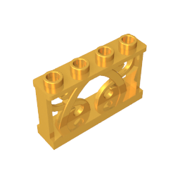 Gobricks,Fence Ornamented 1 x 4 x 2 with 4 Studs,19121