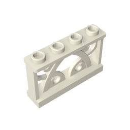 Gobricks,Fence Ornamented 1 x 4 x 2 with 4 Studs,19121