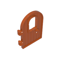 Gobricks,Door 1 x 4 x 6 Round Top with Window and Keyhole, Reinforced Edge,64390