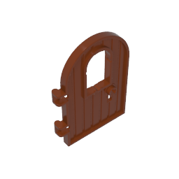 Gobricks,Door 1 x 4 x 6 Round Top with Window and Keyhole, Reinforced Edge,64390