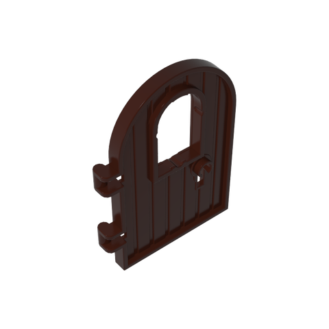 Gobricks,Door 1 x 4 x 6 Round Top with Window and Keyhole, Reinforced Edge,64390