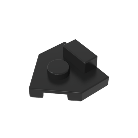 Gobricks,Plate Special 2 x 2 Wedge, Center Stud, 1 x 1/2 Raised Tab,27928