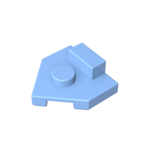 Gobricks,Plate Special 2 x 2 Wedge, Center Stud, 1 x 1/2 Raised Tab,27928
