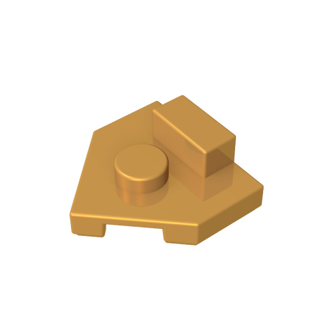 Gobricks,Plate Special 2 x 2 Wedge, Center Stud, 1 x 1/2 Raised Tab,27928