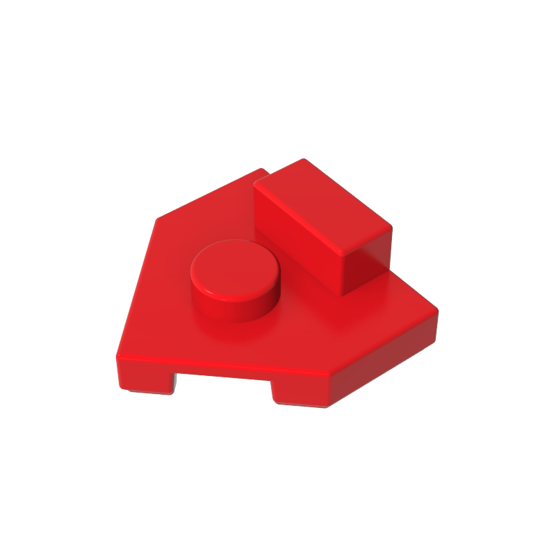 Gobricks,Plate Special 2 x 2 Wedge, Center Stud, 1 x 1/2 Raised Tab,27928