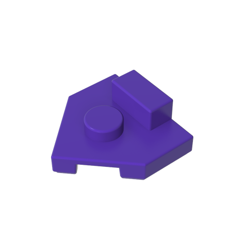 Gobricks,Plate Special 2 x 2 Wedge, Center Stud, 1 x 1/2 Raised Tab,27928