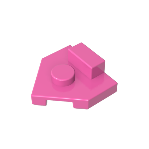 Gobricks,Plate Special 2 x 2 Wedge, Center Stud, 1 x 1/2 Raised Tab,27928