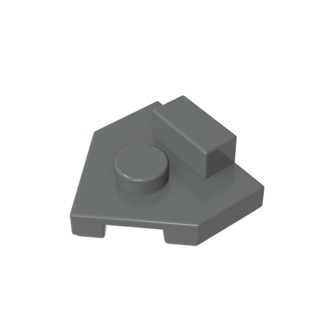 Gobricks,Plate Special 2 x 2 Wedge, Center Stud, 1 x 1/2 Raised Tab,27928
