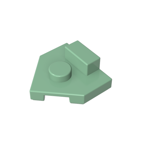 Gobricks,Plate Special 2 x 2 Wedge, Center Stud, 1 x 1/2 Raised Tab,27928