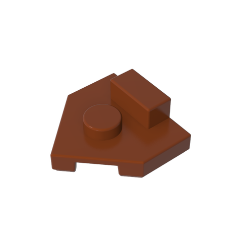 Gobricks,Plate Special 2 x 2 Wedge, Center Stud, 1 x 1/2 Raised Tab,27928