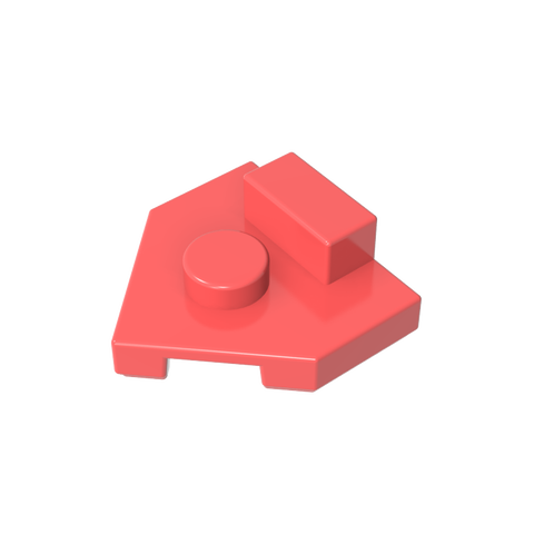 Gobricks,Plate Special 2 x 2 Wedge, Center Stud, 1 x 1/2 Raised Tab,27928