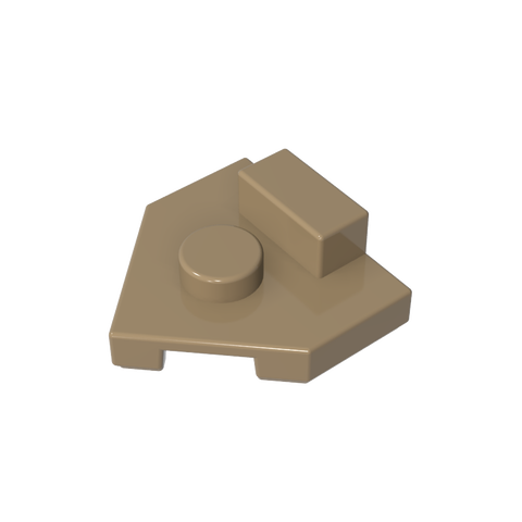 Gobricks,Plate Special 2 x 2 Wedge, Center Stud, 1 x 1/2 Raised Tab,27928