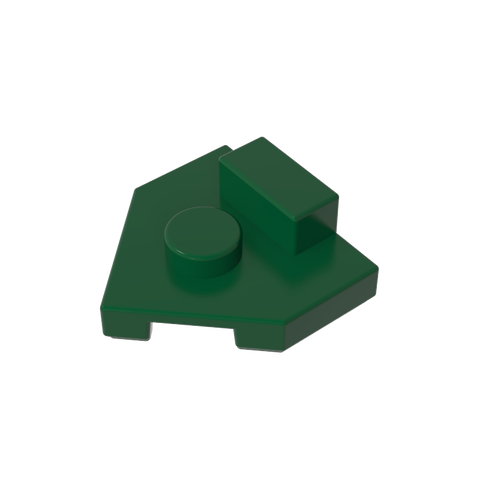 Gobricks,Plate Special 2 x 2 Wedge, Center Stud, 1 x 1/2 Raised Tab,27928