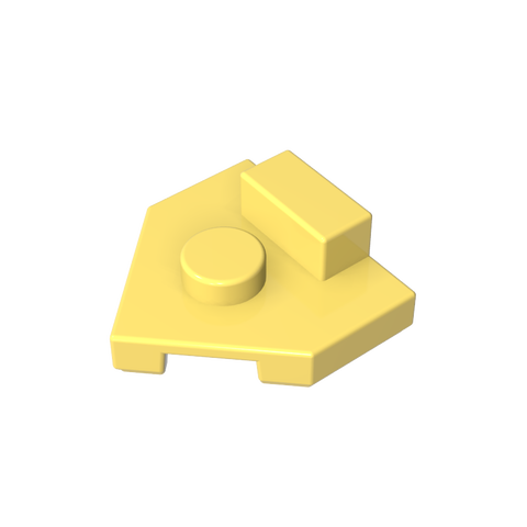 Gobricks,Plate Special 2 x 2 Wedge, Center Stud, 1 x 1/2 Raised Tab,27928