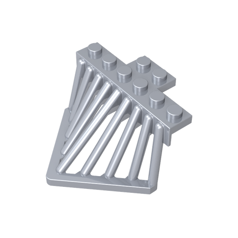 Gobricks,Train Cow Catcher, Plate Special 2 x 6 with Sloped Bars,90201