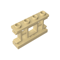 Gobricks,Fence 1 x 4 x 2 Ornamental Asian Lattice with 4 Studs,32932