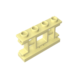Gobricks,Fence 1 x 4 x 2 Ornamental Asian Lattice with 4 Studs,32932