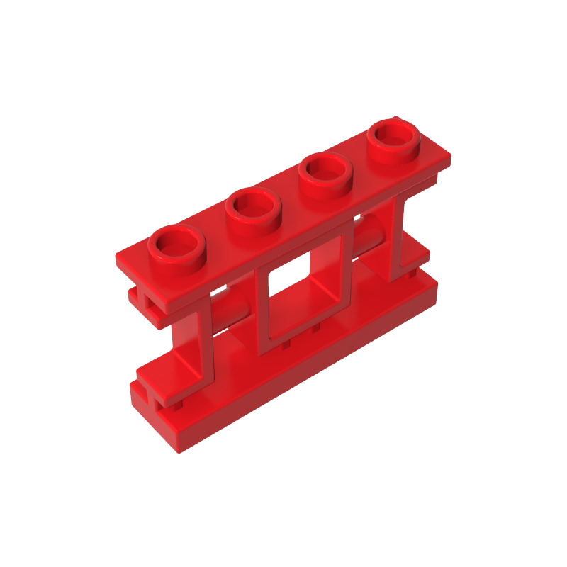 Gobricks,Fence 1 x 4 x 2 Ornamental Asian Lattice with 4 Studs,32932
