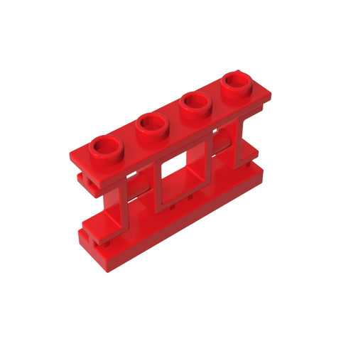 Gobricks,Fence 1 x 4 x 2 Ornamental Asian Lattice with 4 Studs,32932