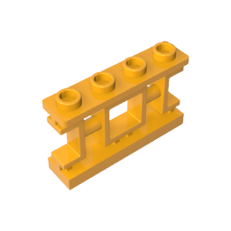 Gobricks,Fence 1 x 4 x 2 Ornamental Asian Lattice with 4 Studs,32932