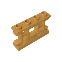 Gobricks,Fence 1 x 4 x 2 Ornamental Asian Lattice with 4 Studs,32932