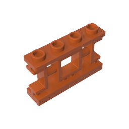 Gobricks,Fence 1 x 4 x 2 Ornamental Asian Lattice with 4 Studs,32932