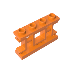 Gobricks,Fence 1 x 4 x 2 Ornamental Asian Lattice with 4 Studs,32932