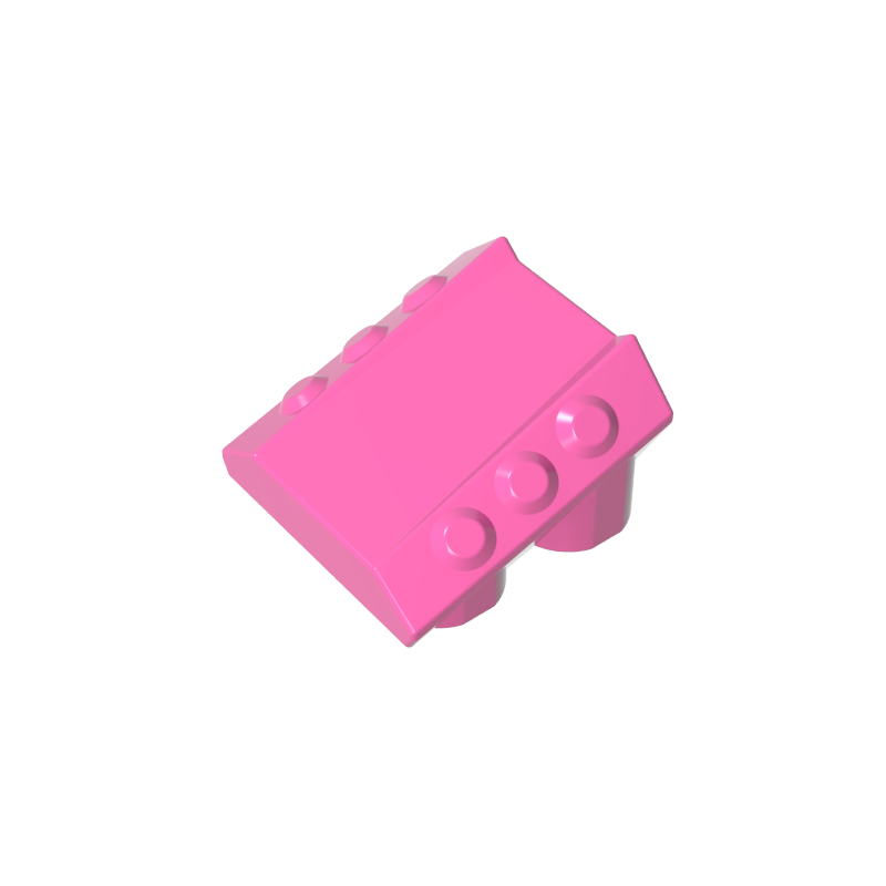 Gobricks,Slope 2 x 2 No Studs, with 3 Side Pistons Raised Edges,30603