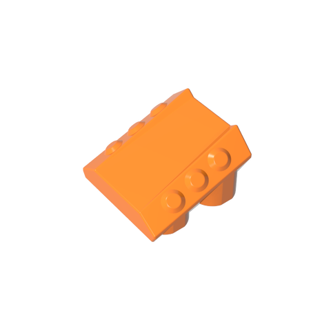 Gobricks,Slope 2 x 2 No Studs, with 3 Side Pistons Raised Edges,30603